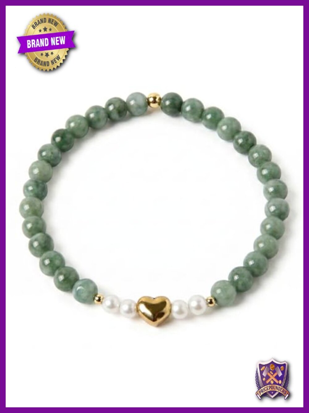 Handmade Natural Jade Bracelet Pearl Gold Dainty Charm Stretch Silk Gift